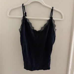 Express Black Lace-Trim Double-Strap Cami